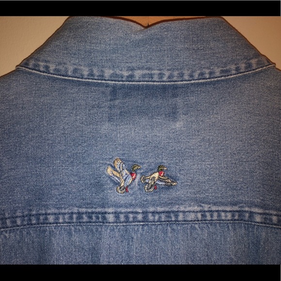 🎉 Fall Appliqué Button Up Denim Collared Shirt - Picture 5 of 5